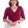 Banned Overload 50's Cardigan Dark Red New In