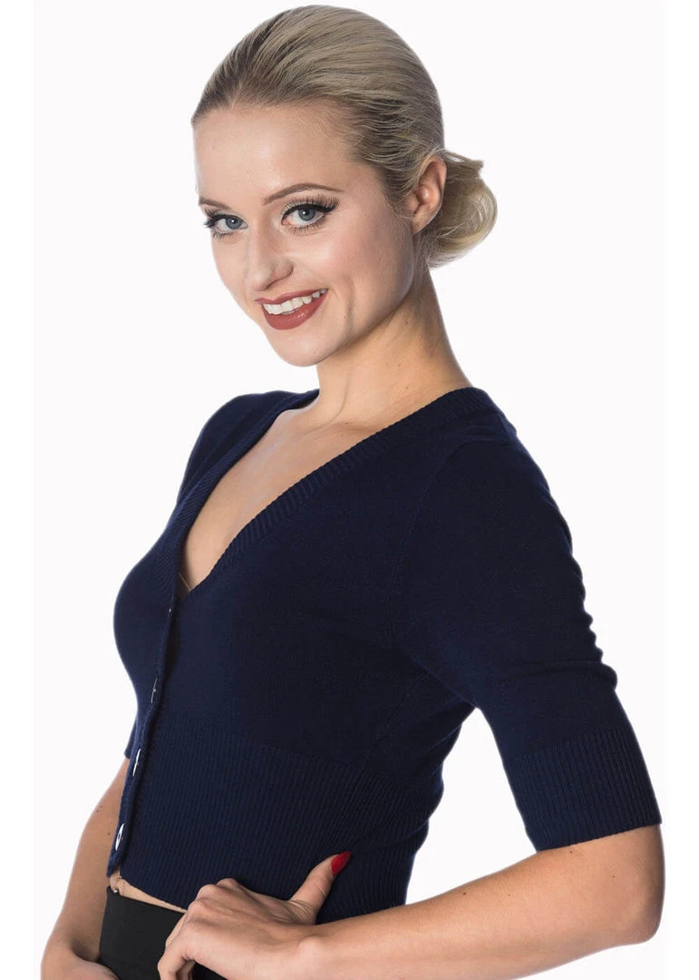 Banned Overload 50's Cardigan Night Blue New In
