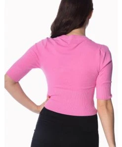 New In Banned Overload 50's Cardigan Bright Pink