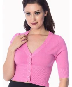 New In Banned Overload 50's Cardigan Bright Pink
