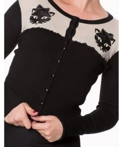 Banned Eternity Cat Cardigan Black