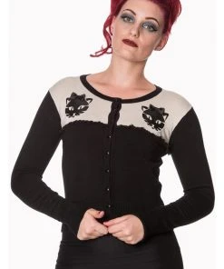 Banned Eternity Cat Cardigan Black