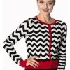 Banned Black Coffee 60's Cardigan Black White New In