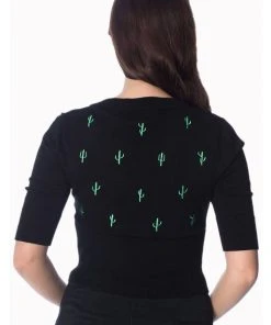 Banned Cactus 50's Cardigan Black