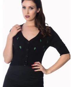 Banned Cactus 50's Cardigan Black