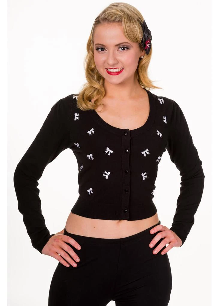 Banned Sweet Bow 40's Cardigan Black