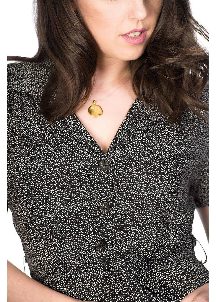 Banned Ditzy Floral 40's Shirt Dress Black