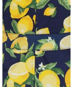 New In Banned Lemon 50's Swing Dress Navy