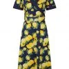 New In Banned Lemon 50's Swing Dress Navy