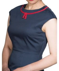 New In Banned Summer Sail 50's Pencil Dress Navy