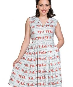 Banned Sail Away 40's Swing Dress Blue