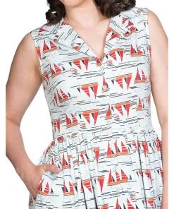 Banned Sail Away 40's Swing Dress Blue