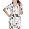 Banned Polkadot Button Up 50's Pencil Dress White New In