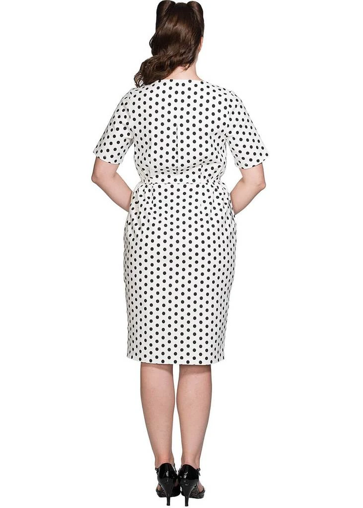 Banned Polkadot Button Up 50's Pencil Dress White New In