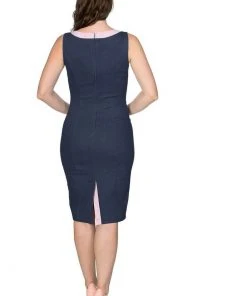 Banned Diner Days 50's Pencil Dress Dark Blue