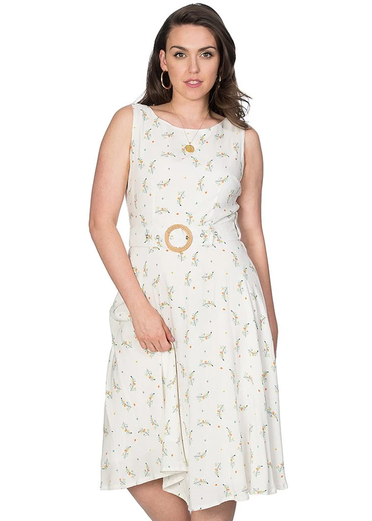 Banned Spring Sprig 60's Dress Cream