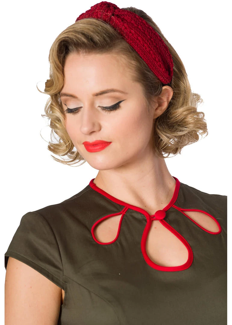 Banned Winter Leaves 50's Swing Dress Green