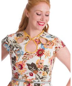 Banned Pino Colada 50's Swing Dress Cream New In