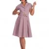 Banned Spot Perfection Polkadot 50's Swing Dress Purple New In