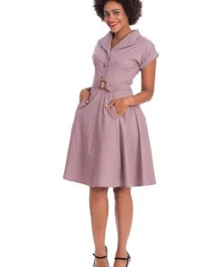 Banned Spot Perfection Polkadot 50's Swing Dress Purple New In