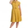Banned Spot Perfection Polkadot 50's Swing Dress Mustard