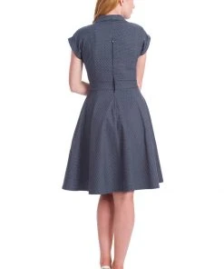 Banned Spot Perfection Polkadot 50's Swing Dress Navy