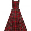 Banned Sweet Tartan Pinafore 40's Swing Dress Red