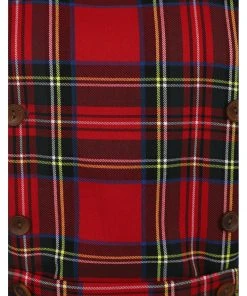 Banned Sweet Tartan Pinafore 40's Swing Dress Red
