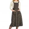 Banned Tartan 40's Pinafore Swing Dress Navy New In