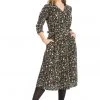 Banned Winter Blooms 40's A-Line Dress Black