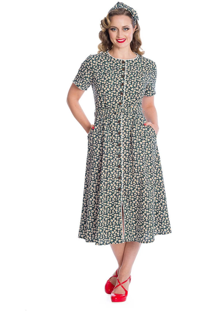 Banned Daisy 40's Swing Dress Black