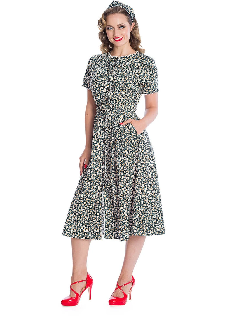 Banned Daisy 40's Swing Dress Black