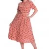 New In Banned Cherry Amore 40's Swing Dress Red