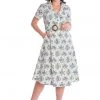 Banned Wild Flower 50's Swing Dress Green