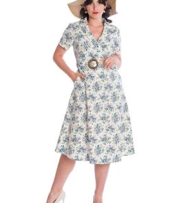 Banned Wild Flower 50's Swing Dress Green