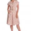 New In Banned Country Cherry 50's Swing Dress Ivory
