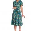 New In Banned Forest 50's Swing Dress Blue