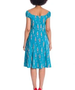 Banned Regatta Girl Boats 50's Swing Dress Blue New In