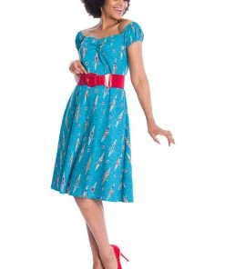 Banned Regatta Girl Boats 50's Swing Dress Blue New In