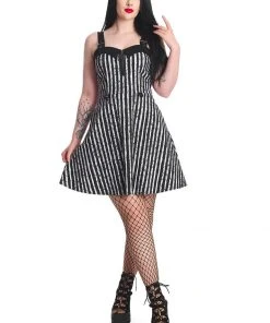 Banned Spooky Nightwalks 50's Swing Dress Black White New In