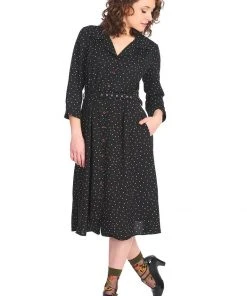 Banned Delicious Dots 50's Dress Black New In