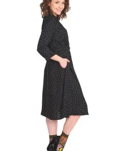 Banned Delicious Dots 50's Dress Black New In