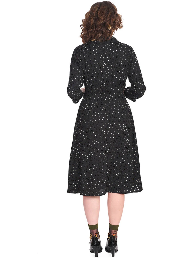 Banned Delicious Dots 50's Dress Black New In