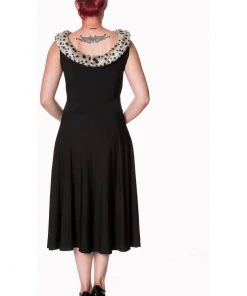 Banned Cara Faux Fur 50's Swing Dress Black