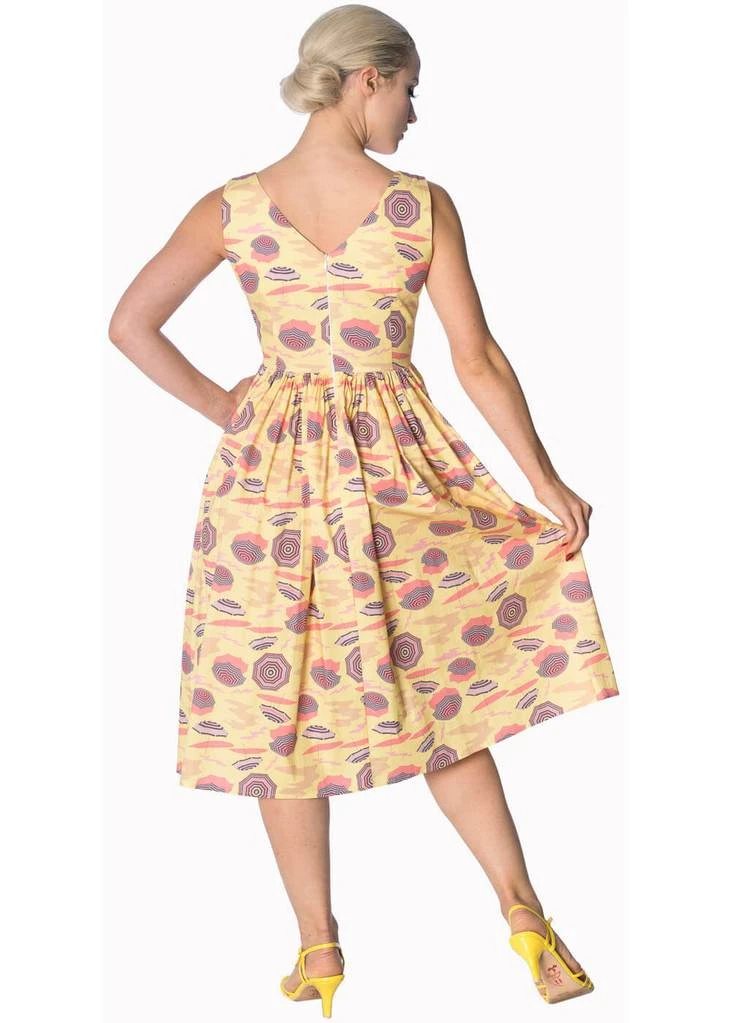 Banned Parasol All Over 50's Swing Dress Cream New In