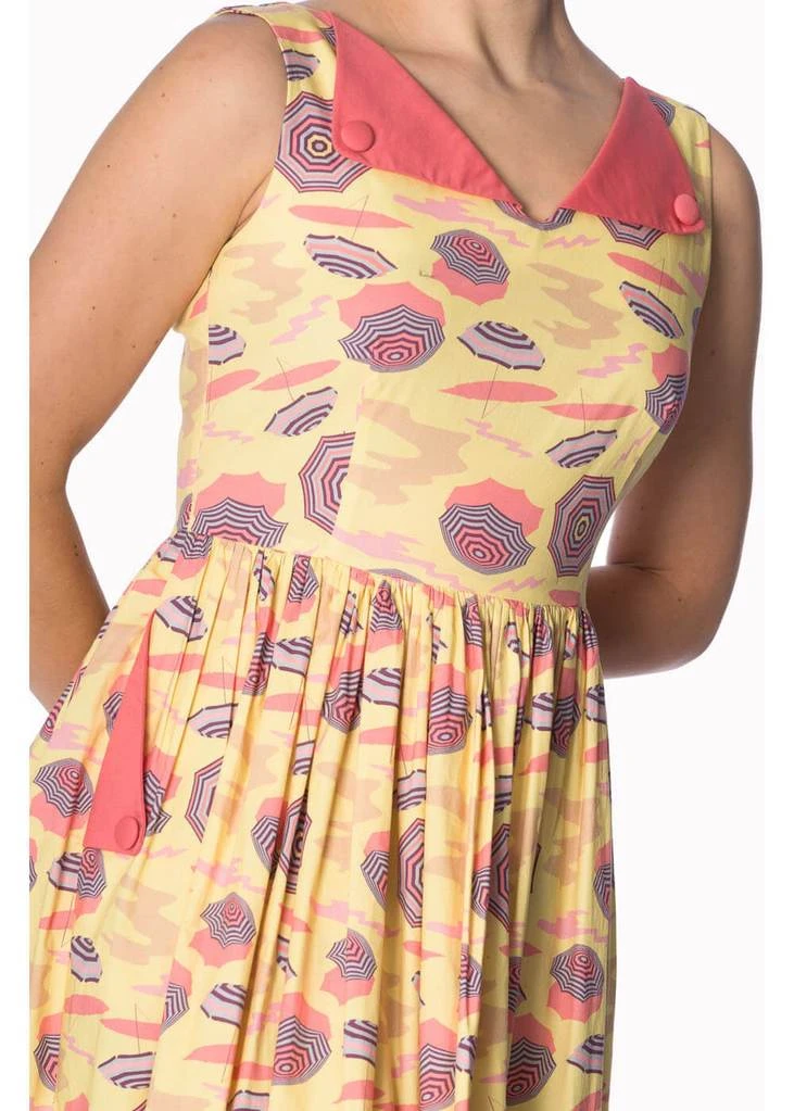 Banned Parasol All Over 50's Swing Dress Cream New In