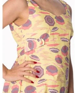 New In Banned Parasol Tabs 60's Dress Cream