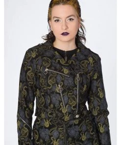 Banned Slither Snakes 60's Biker Jacket Black