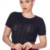 New In Banned Pointelle 50's Jumper Black