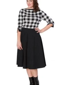 Banned Check Me 40's Jumper Top Black